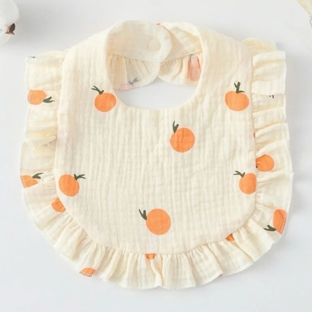 Muslin Ruffle Bib with Oranges